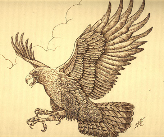 Pyrography On Paper - Artwork by Dallas